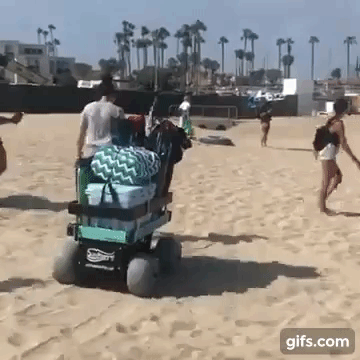 The Ultimate Motorized Beach Wagon, Fully Electric, Built In The USA &  Rolls On Sand